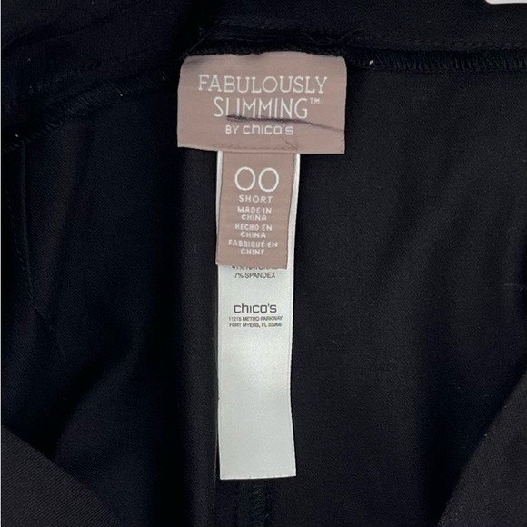 Chico's Women's Fabulously Slimming Pant Size 2 Short 00 Black Ankle Pull On Mid - Picture 5 of 13